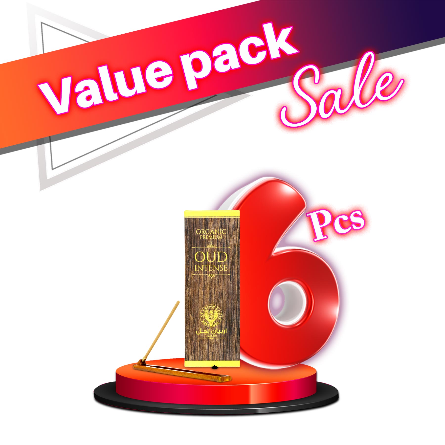 Arabian Eagle Bukhoor Sticks Organic Premium Oud Intense - Value Pack