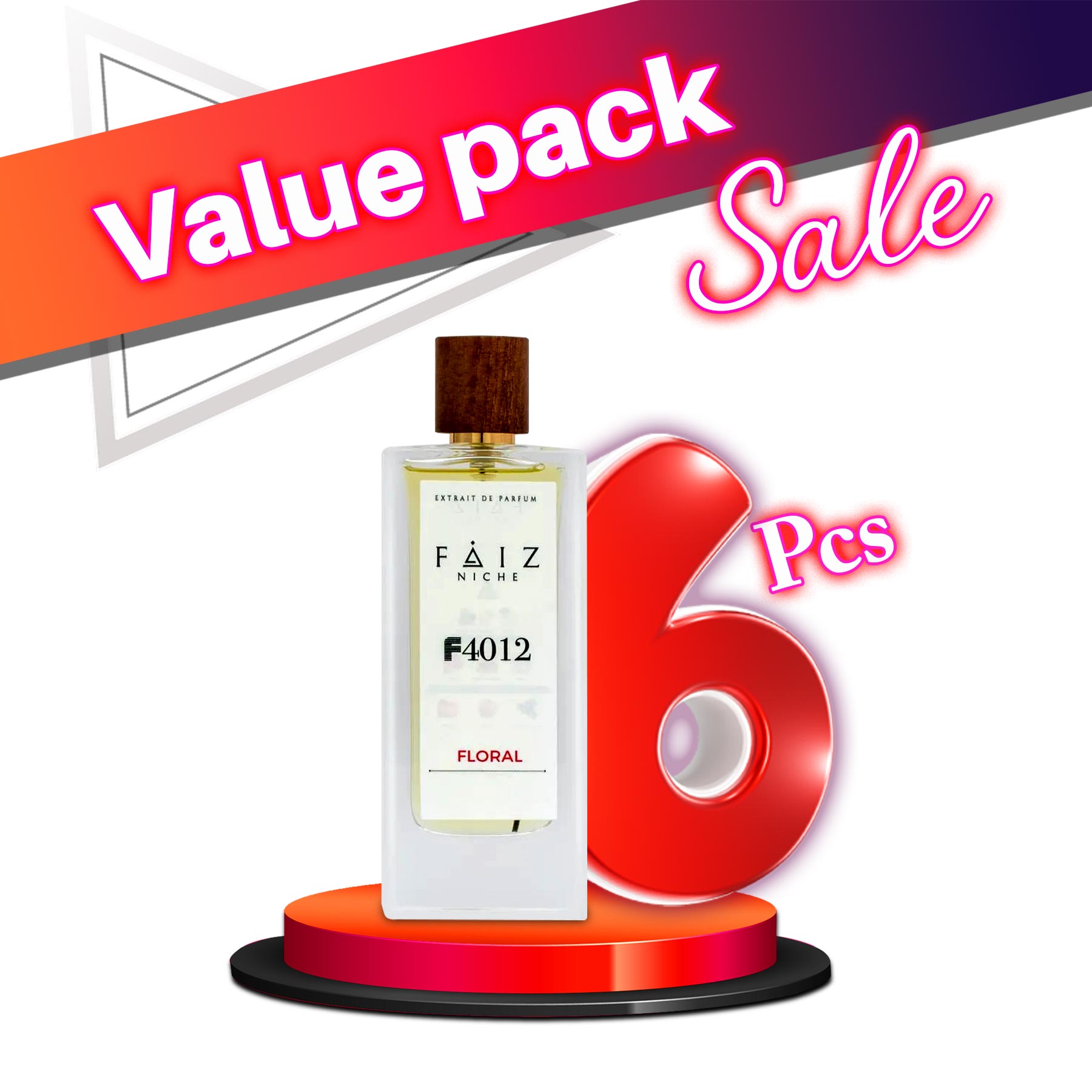 Faiz Niche Floral F4012 Extrait De Parfum For Men 80ML  - Value Pack