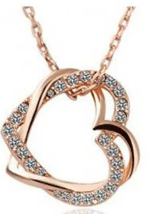 18K Gold Plated Austrian Crystal Heart Jewelry Set  - MA-233