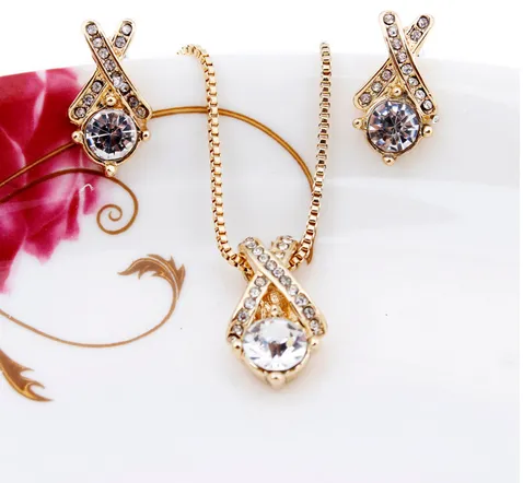 18K Gold Plated Austrian Crystal X Jewelry - MA-231