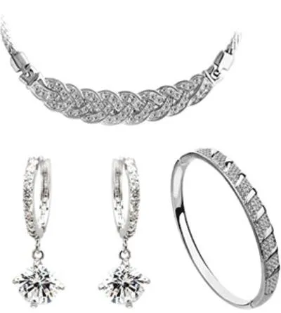 18K White Gold Plated Austrian Crystal - Jewelry Set - MA-208