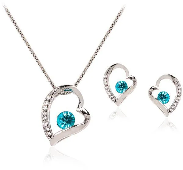 18K White Gold Plated Austrian Crystal - Jewelry Set - MA-218