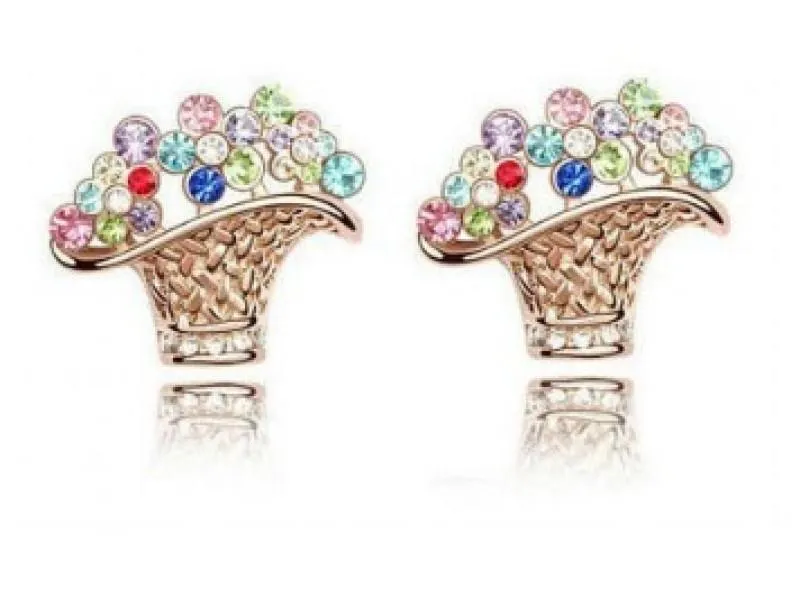 18K White Gold Plated Flower Basket MA-213