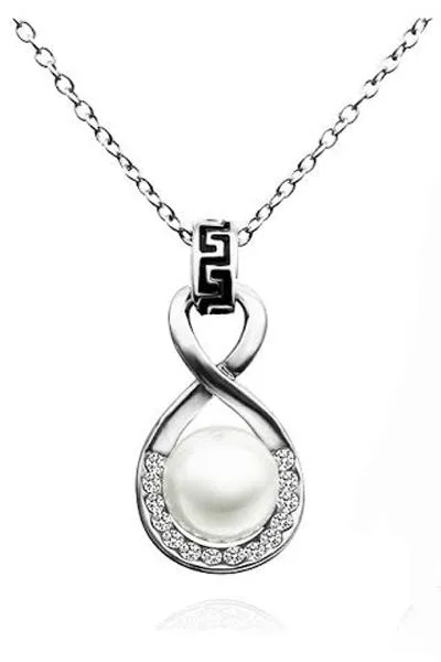 18K White Gold Plated Simulated Pearl - Jewelry Set- Twist Jewelry set - MA-264