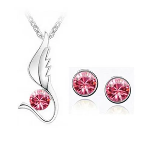 18K White Gold Plated Swarovski Crystal - Jewelry Set - MA-210