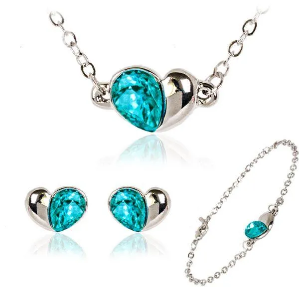 18K White Gold Plated Swarovski Crystal - Silver - MA-205