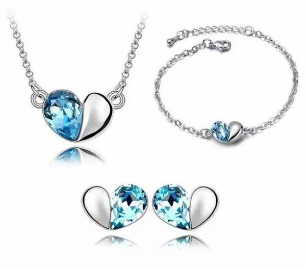 18K White Gold Plated Swarovski Crystal - Silver - MA-205