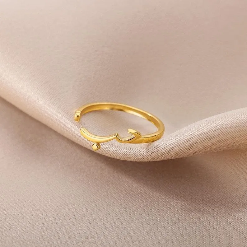 Arabic Love Ring,Hub Ring,Gold Plated