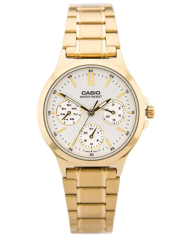 CASIO Mens Chronograph Silver Dial Watch - MTP-V300G-7A