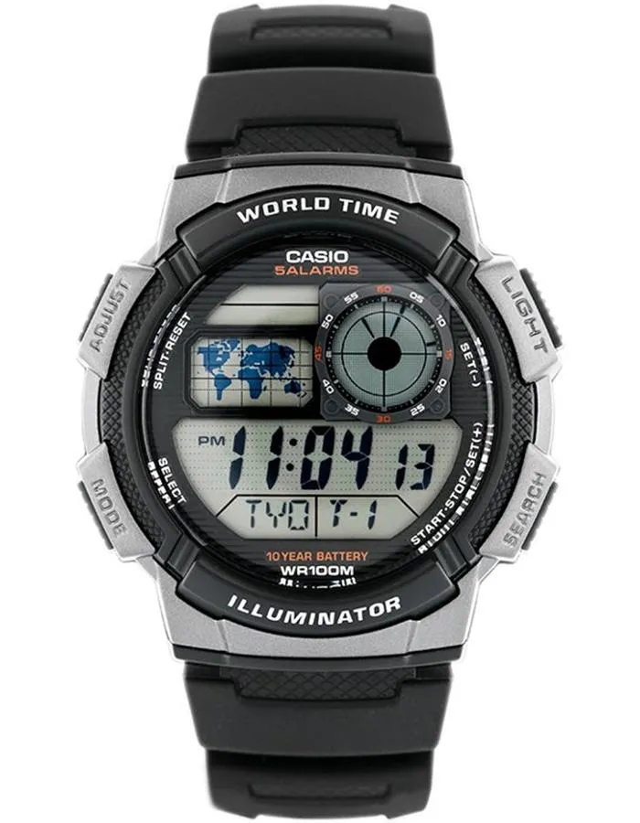 CASIO Mens Digital Grey Dial Watch - AE-1000W-1B