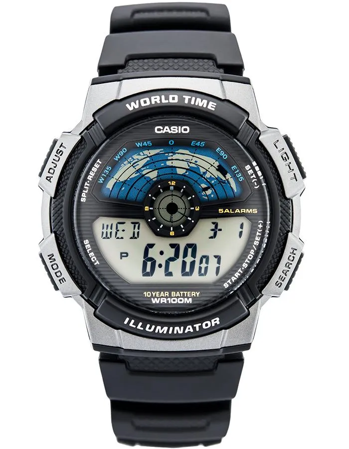 CASIO Mens Digital Grey Dial Watch - AE-1100W-1A