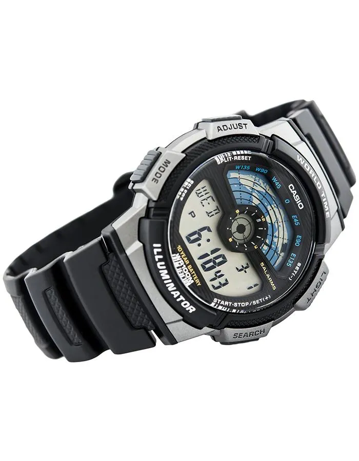 CASIO Mens Digital Grey Dial Watch - AE-1100W-1A