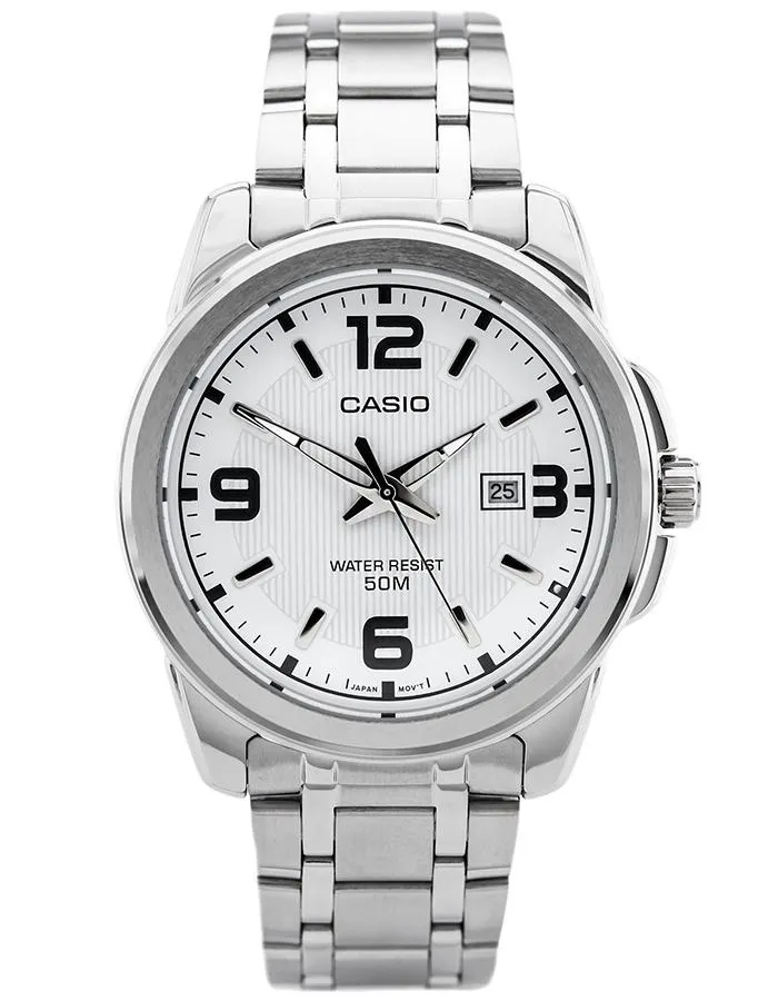 CASIO Mens Multi Function White Dial Watch - MTP-1314D-7A