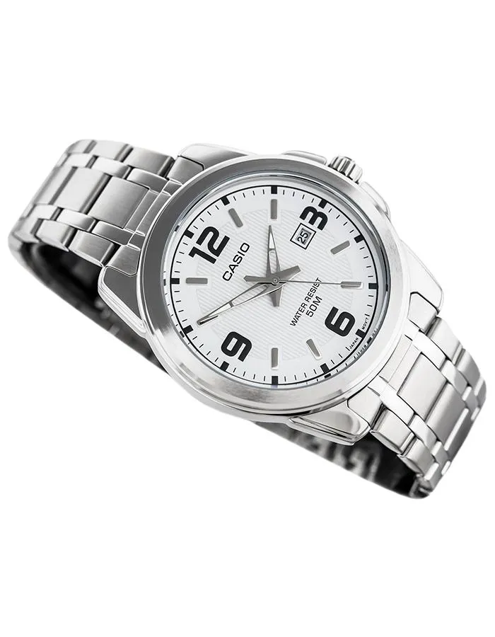 CASIO Mens Multi Function White Dial Watch - MTP-1314D-7A
