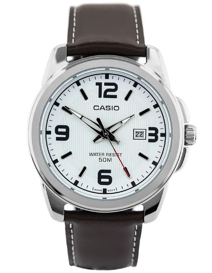 CASIO Mens Multi Function White Dial Watch - MTP-1314L-7A