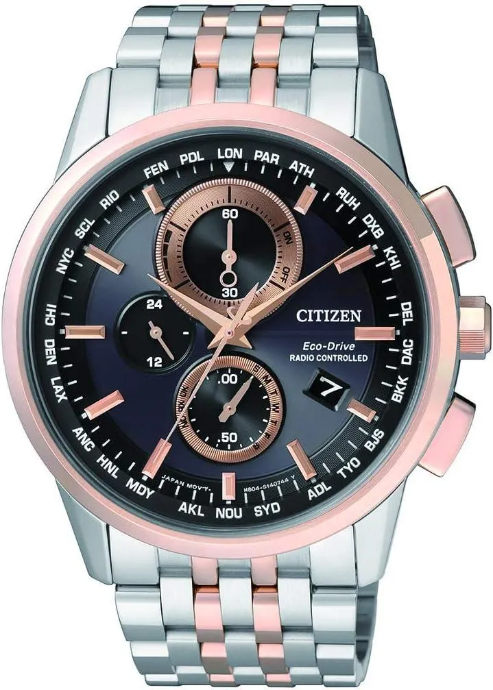CITIZEN Mens Solar Powered Watch, Analog Display and Stainless Steel Strap AT8116-65E