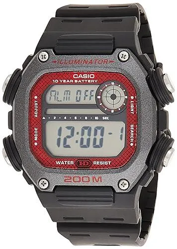 Casio Digital Red Dial Men's Watch