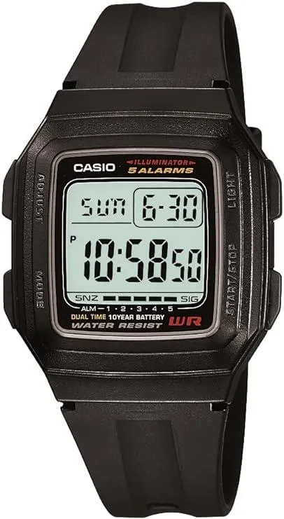 Casio Digital Rubber Watch For Boys F-201Wa-1Adf