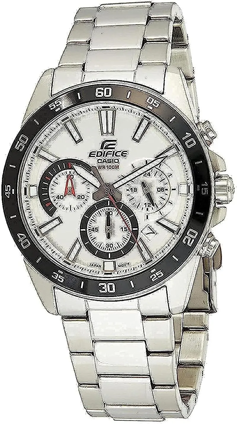 Casio EdifICE Men Silver Dial Stainless Steel Chronograph Watch