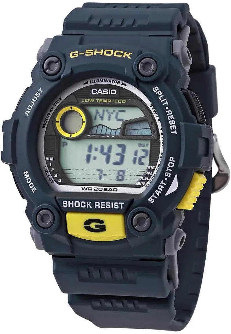 Casio Men Blue Plastic Band Resin Case Quartz Digital Watc