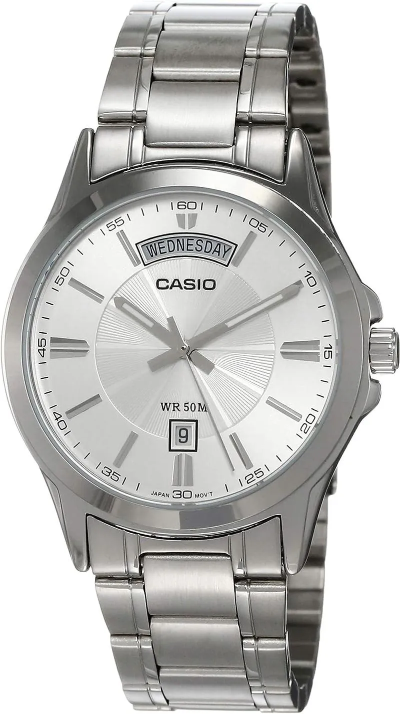 Casio Men Quartz WATCH, Analog Display And Stainless Steel Strap Mtp-1381D-7Avdf