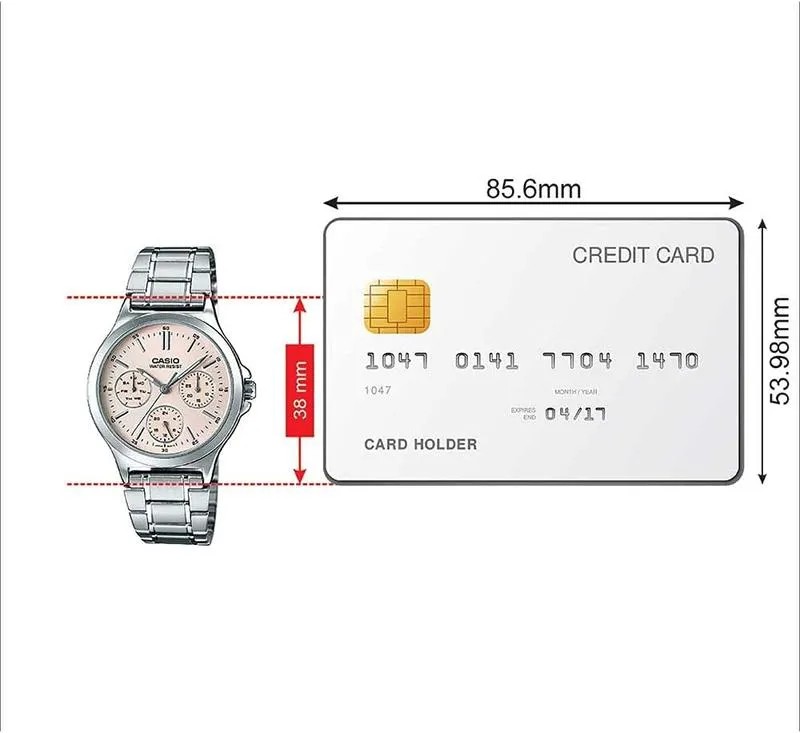 Casio WATCH For Women Pink Dial Stainless Steel Band Ltp-V300D-4Audf