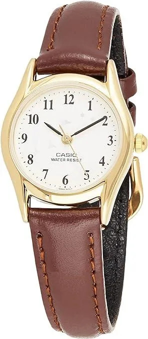 Casio Womens Brown Leather Analog Watch LTP1094Q-7B9