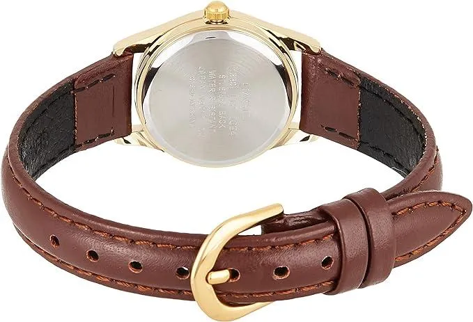 Casio Womens Brown Leather Analog Watch LTP1094Q-7B9