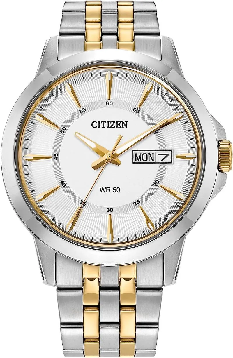 Citizen Classic Quartz Two-Tone Stainless Steel Bracelet, Two-Tone and Silver-White, Classic