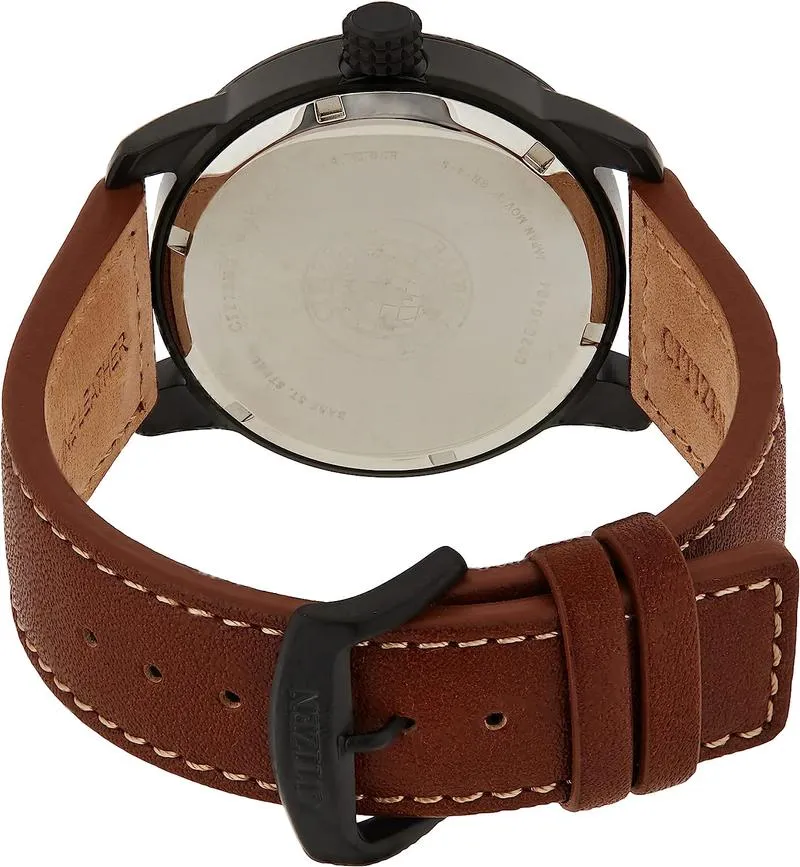 Citizen Mens Solar Powered Watch, Analog Display And Leather Strap - Bm8475-26E One Size