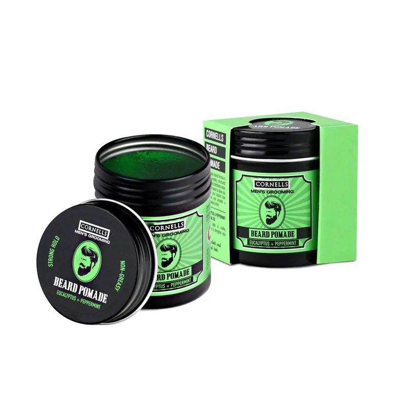 Cornells Mens Beard Pomade Eucalyptus Peppermint Strong Hold 100g