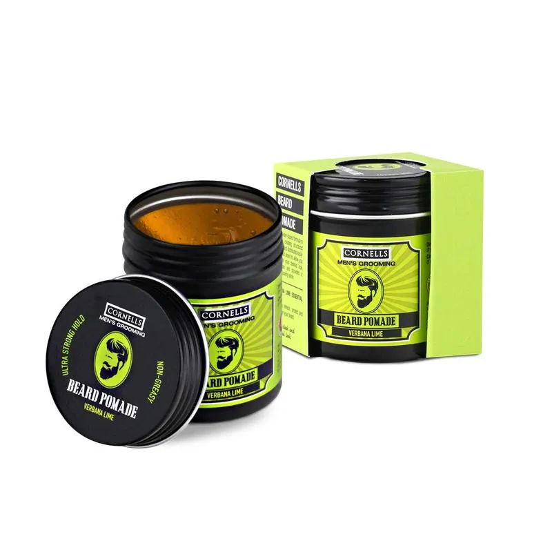 Cornells Mens Beard Pomade Verbana Lime Ultra Strong Hold 100g