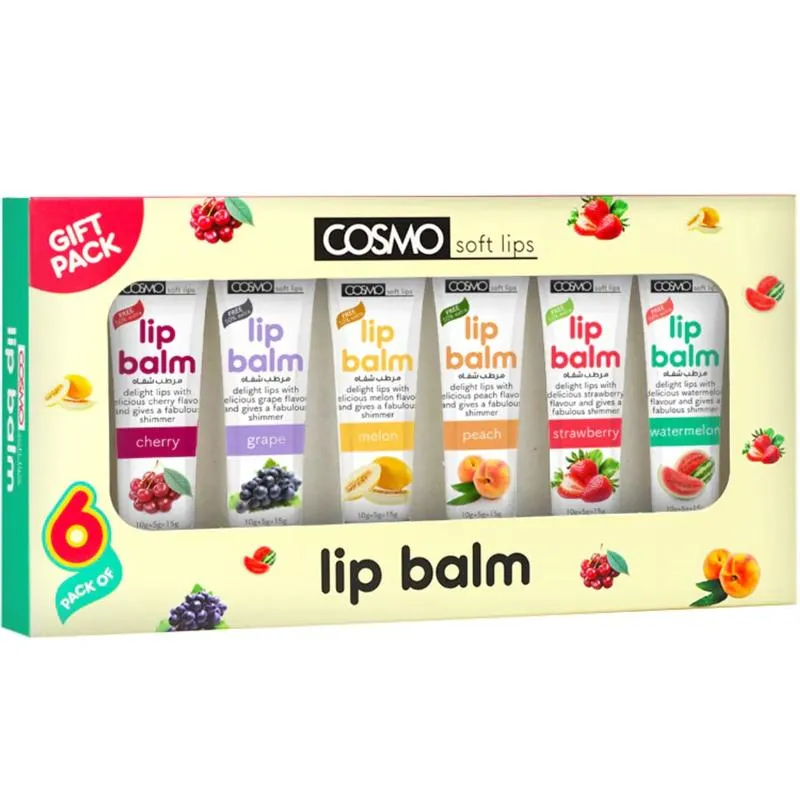 Cosmo Natural Soft Lip Balm 6Pcs Set