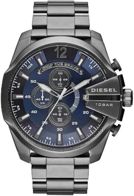 Diesel Mega Chief Stainless Steel Mens Watch with Analog or Digital Movement