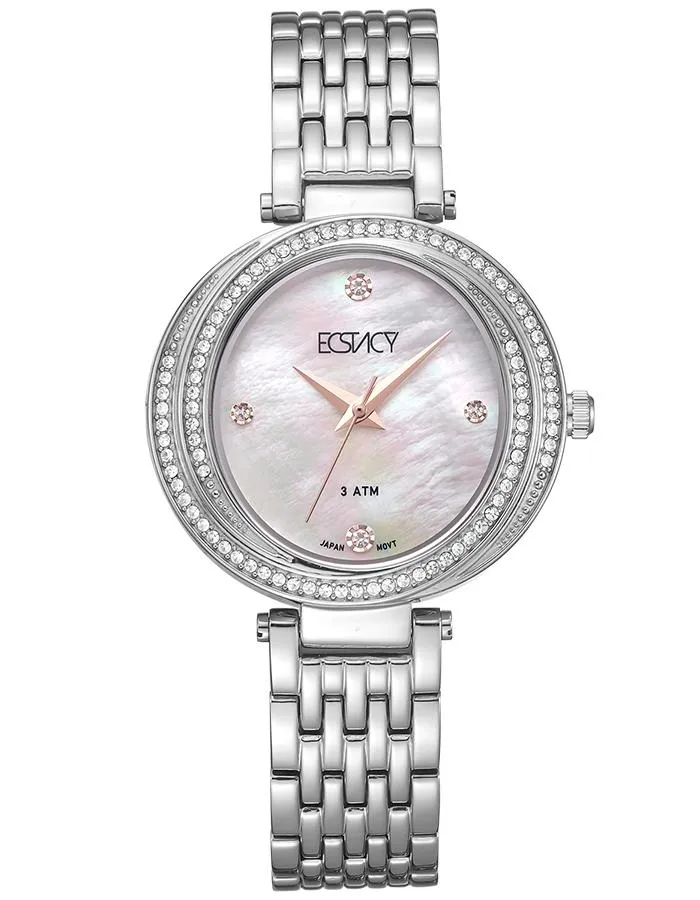 ECSTACY WoMens Analog White MOP Dial Watch