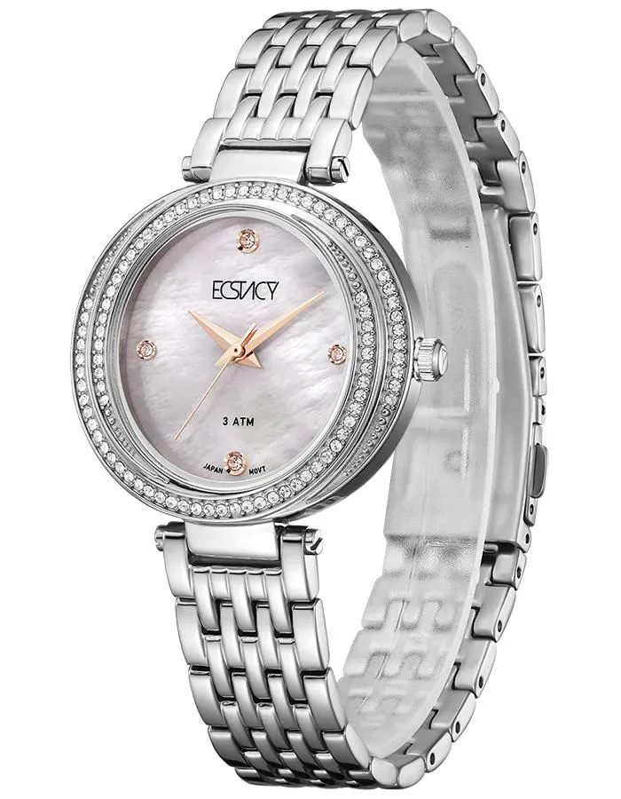 ECSTACY WoMens Analog White MOP Dial Watch