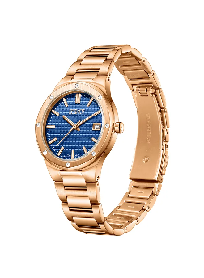 ECSTACY Women's Analog Blue Dial Watch - E23509-RBKN