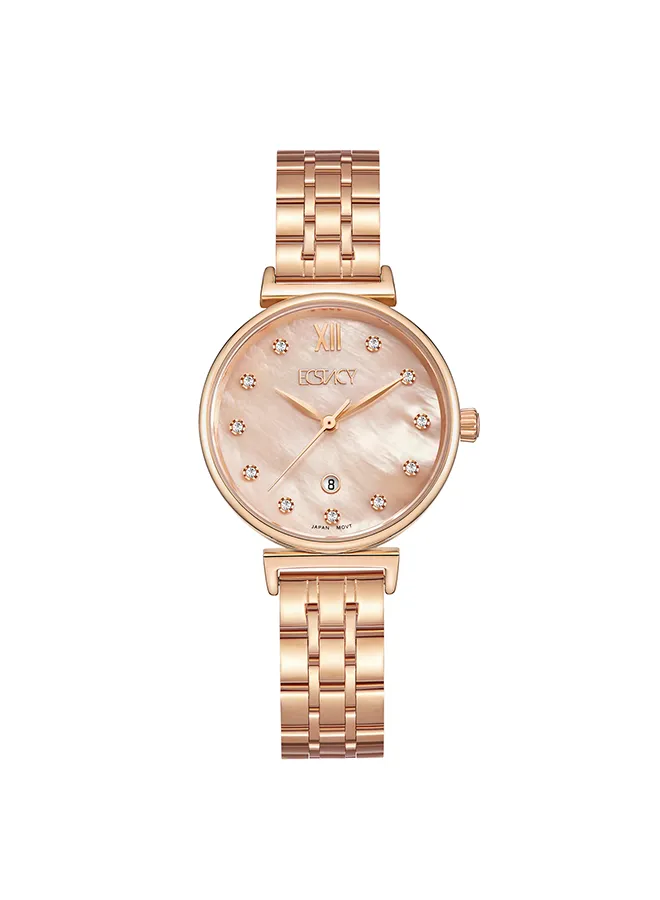 ECSTACY Women's Analog Rose Gold MOP Dial Watch - E23506-RBKMK