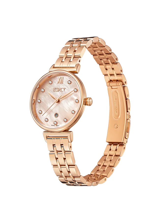 ECSTACY Women's Analog Rose Gold MOP Dial Watch - E23506-RBKMK