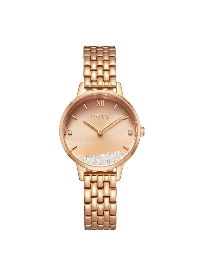 ECSTACY Women's Analog Rose Gold Sunray  Dial Watch - E23505-RBKK