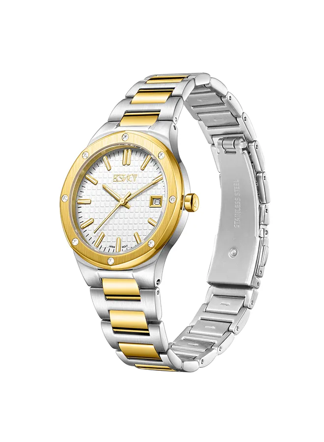 ECSTACY Women's Analog White Dial Watch - E23509-TBTW