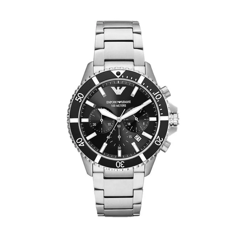 Emporio Armani Mens Dress Watch with Stainless Steel, Silicone, or Leather Band