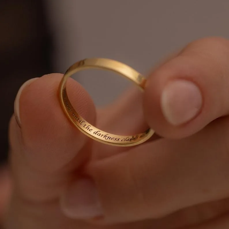 Engraved Rings- Wedding Day Gift- Personalized Rings -Stacking Rings