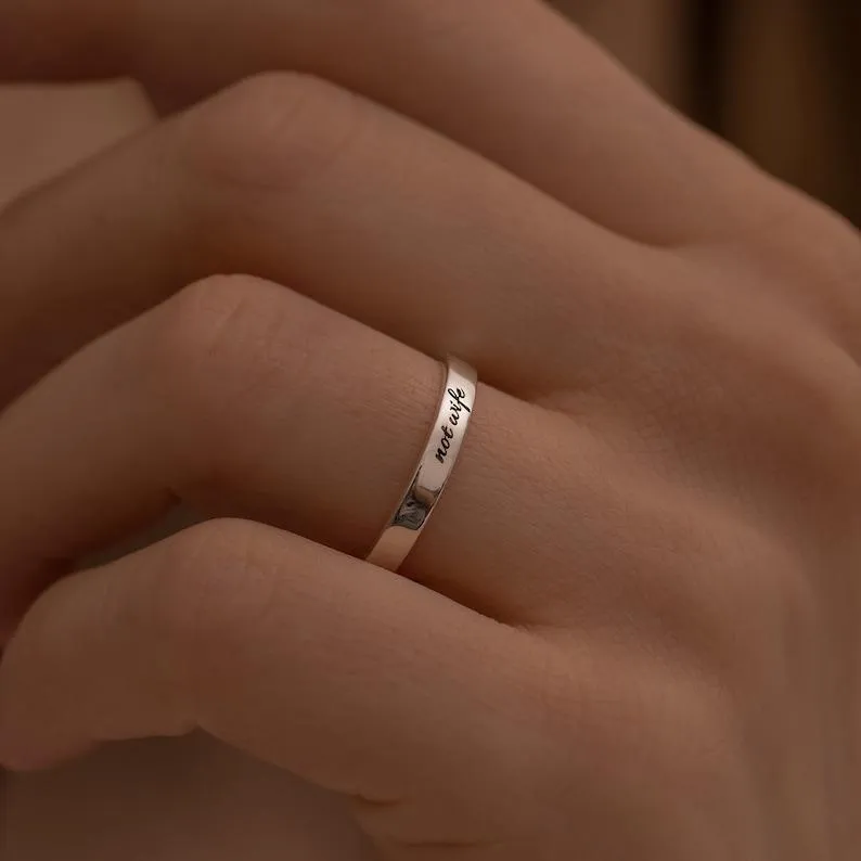 Engraved Rings- Wedding Day Gift- Personalized Rings -Stacking Rings