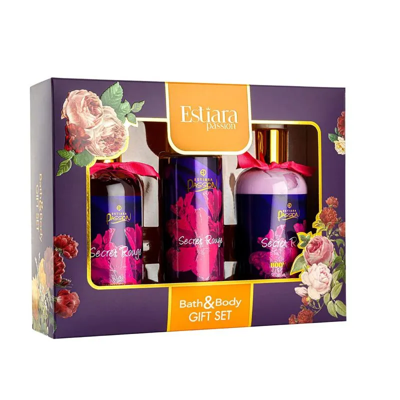 Estiara Passion Secret Rouge Bath & Body 3Pcs Set