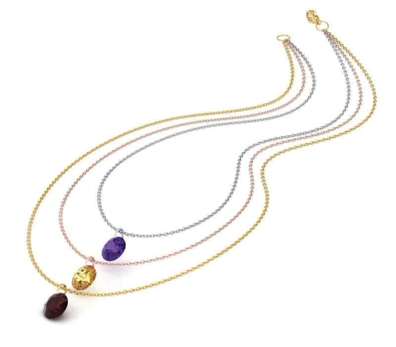 FIERRO 18K Trio Color Layered Necklace