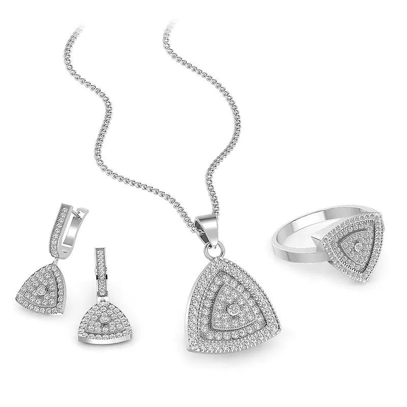 FIERRO  Silver Plated Pave Crystal Jewelry Set