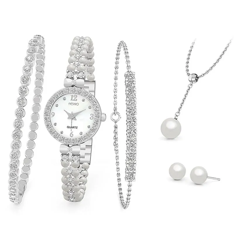 FIERRO Silver Plated Watch and Jewelry Set