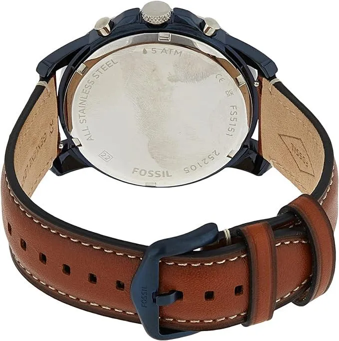 Fossil Leather Mens Quartz Watch