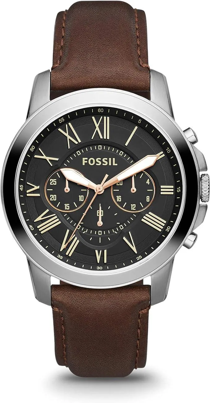 Fossil Leather Mens Quartz WatchFS4813